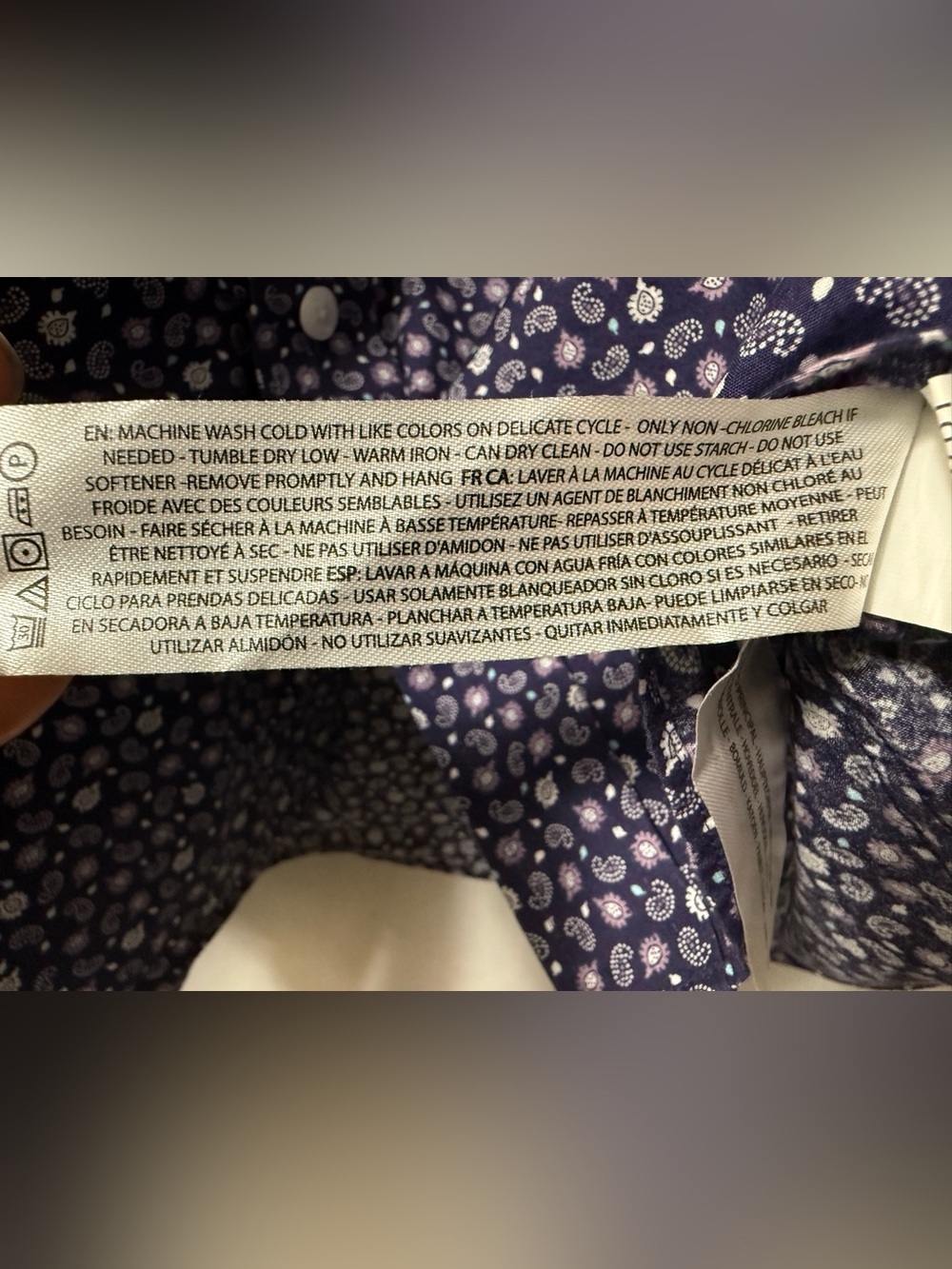 Ariat Purple Short Sleeve Button-Up with White Paisley 0157 - Picture 8 of 15